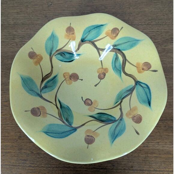 Vintage Gail Pittman Pottery Bowl Southern Living 2002 Signed Scalloped Yellow - Picture 4 of 7